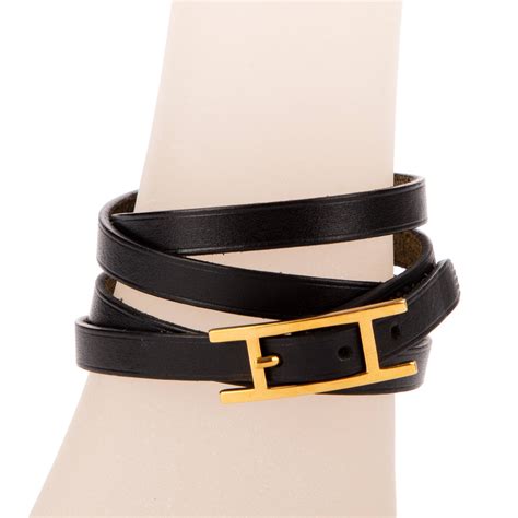 bracciale hapi hermes|Hapi leather bracelet Hermès Black in Leather .